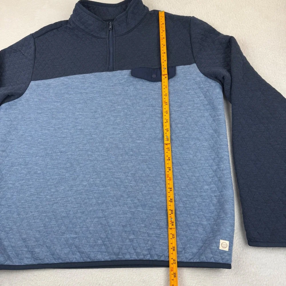 Marine Layer Quilted Quarter Zip Pullover Mens XL Blue Two-Tone Colorway